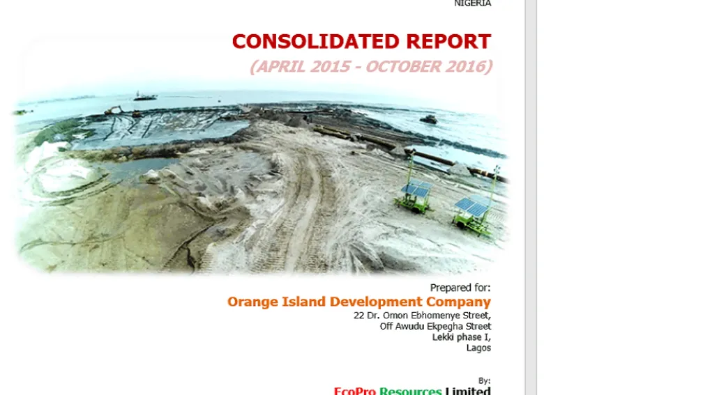 IMM for Orange Island Reclamation Phase - Consolidated Report