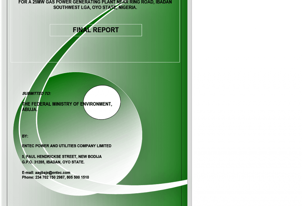 EIA for 25MW IPP at Ring Road Ibadan