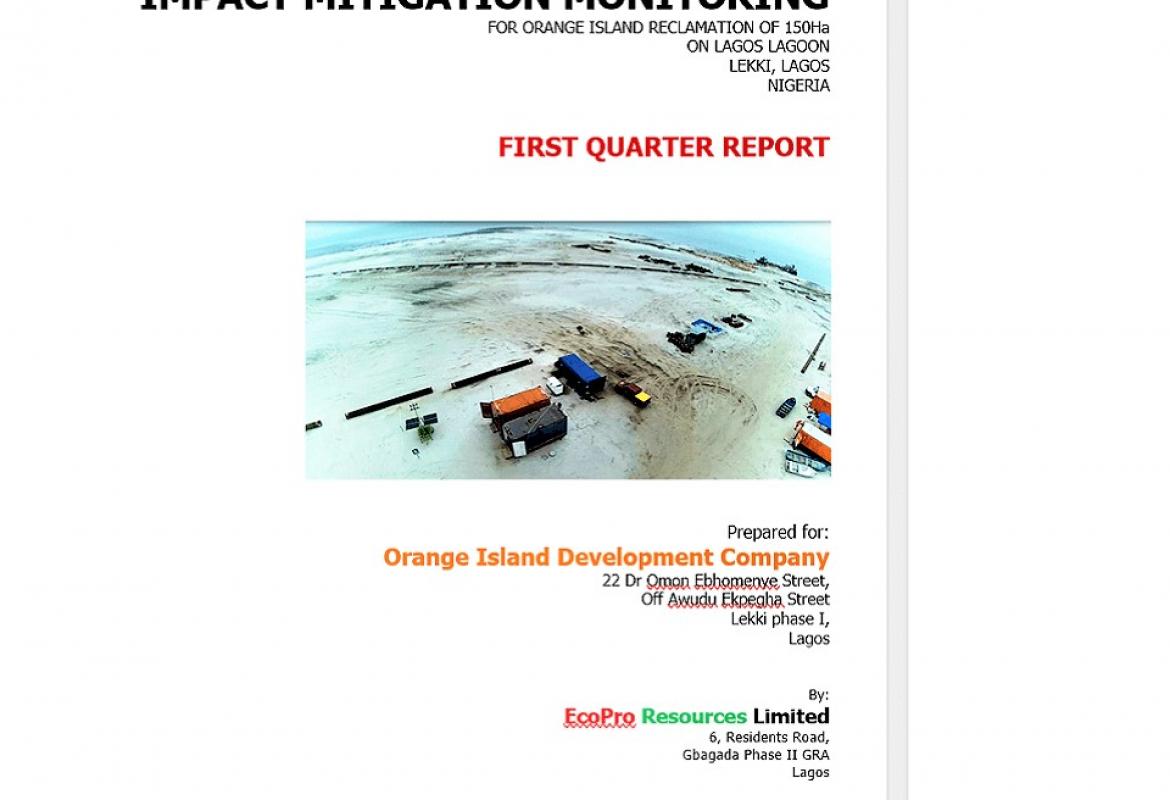 IMM for Orange Island Reclamation. FIRST QUARTER REPORT