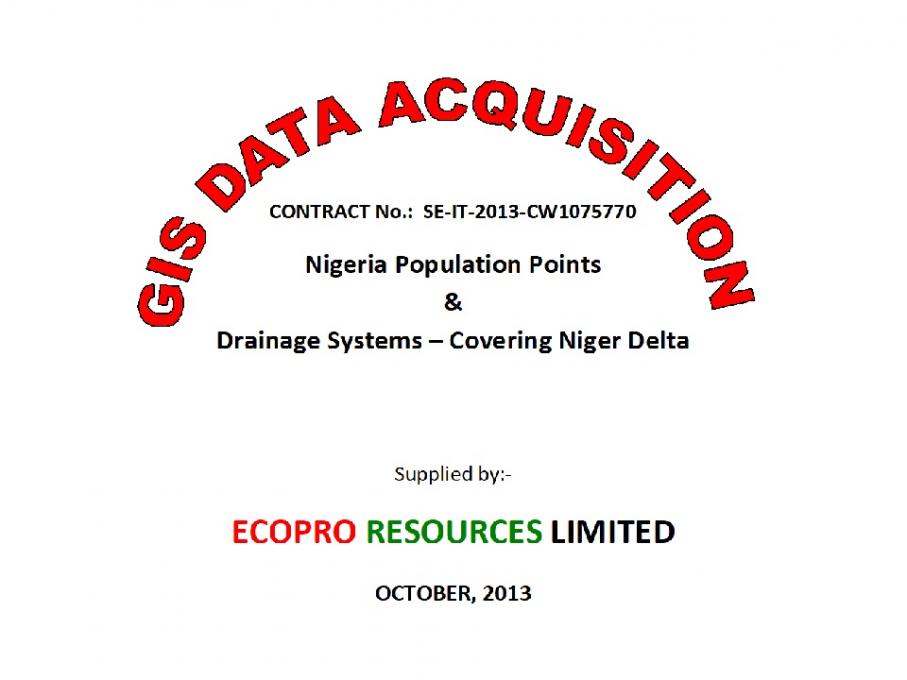 GIS Data on Niger Delta (Nigeria) Drainage Systems