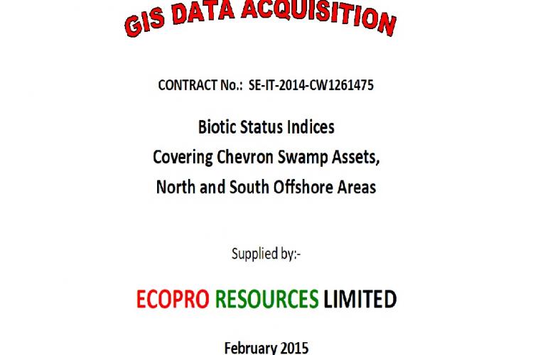 GIS Data on Biotic Indices of Chevron Swamp Assets