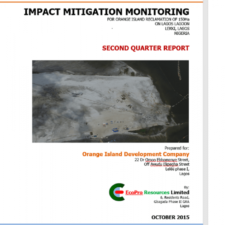 IMM for Orange Island Reclamation. SECOND QUARTER REPORT