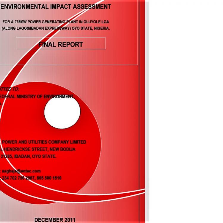 EIA for 275MW Power Plant at Oluyole Ibadan