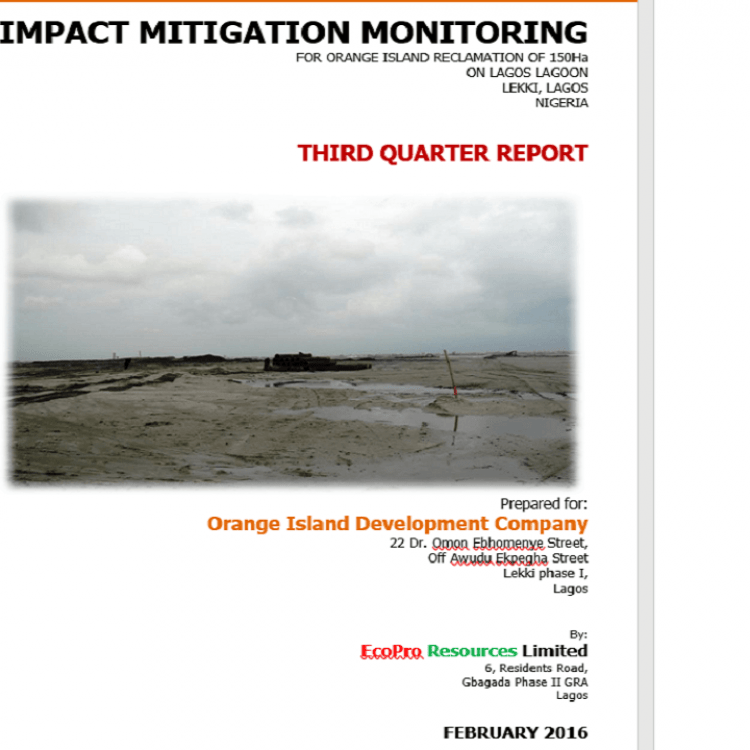 IMM for Orange Island Reclamation. THIRD QUARTER REPORT