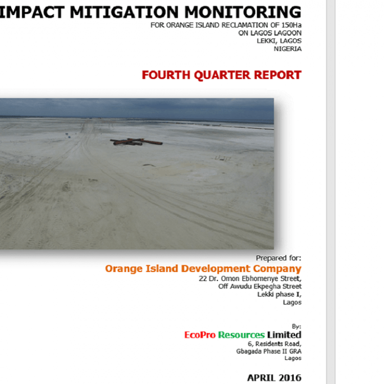 IMM for Orange Island Reclamation. FOURTH QUARTER REPORT